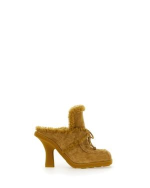 Burberry Square-Toe Highland Mules - Metallic