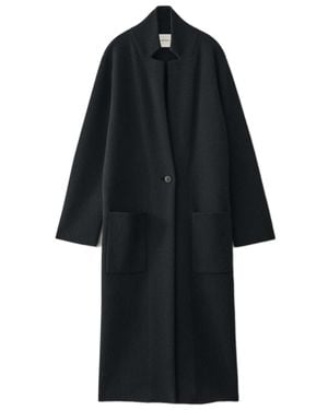 Lisa Yang Cashmere Straight-Leg Coat With Peak Lapels And Patch Pockets - Black