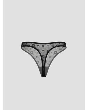 Marine Serre Mini Tulle Slip With Logo Embroidery - Black