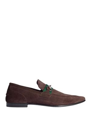 Gucci Horsebit-Detail Grosgrain-Trim Flat Loafers - Brown