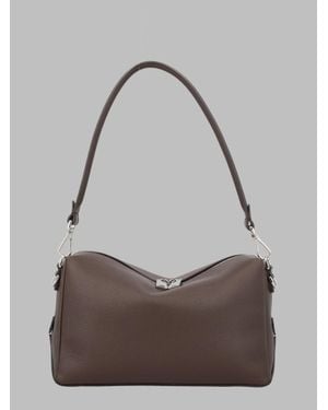 Fendi Medium Leather Shoulder Bag 19 X 28 X 11 Cm - Gray