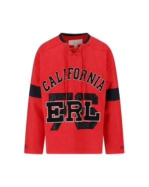 ERL Lace-Up Graphic Sweatshirt - Red