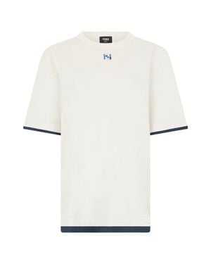 Fendi T-Shirt With Contrast Details - White
