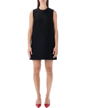 Prada Lace-Collar Scuba Mini-Dress - Black