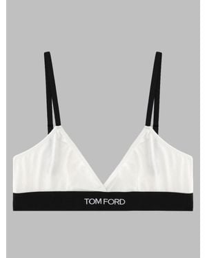 Tom Ford Logo Bralette Modal Underwear - White