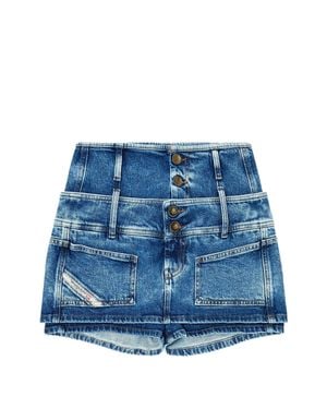 DIESEL Mini Skort With Double Belt Design - Blue