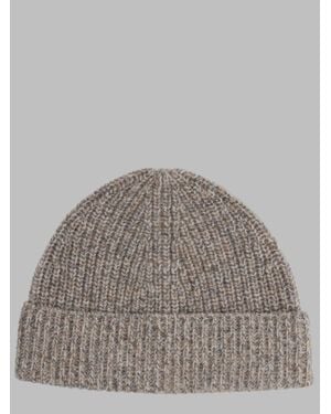 Aspesi Wool Ribbed Knit Beanie - Gray