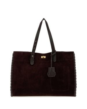Anya Hindmarch Grape Suede Mortimer Shopping Bag - Black