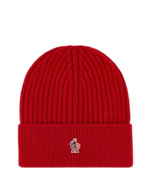 Moncler Logo Beanie Cap - Red