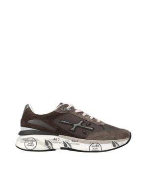 Premiata Low-Top Mesh And Suede Sneaker - Black