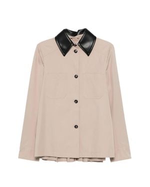 Sportmax Rainwear With Contrasting Collar - Natural