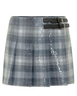 Pinko Gongora Check Skirt - Blue