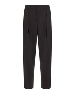 NN07 Kay Wool Pleated High-Waist Wide-Leg Pants - Black