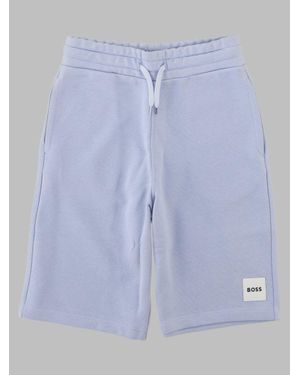 BOSS Boys Cotton-Blend Shorts With Cotton Lining - Blue