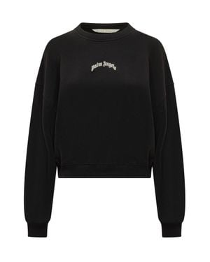 Palm Angels Loose Fit Logo Sweatshirt - Black