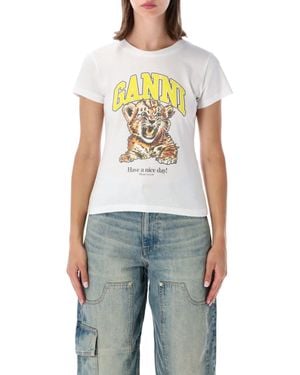 Ganni Baby Fit Tiger T-Shirt - Blue