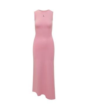 Marine Serre Midi Sleeveless Logo Dress - Pink