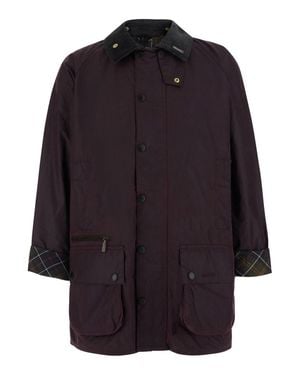 Barbour Ribbed-Collar Check-Cuff Cotton Jacket - Blue