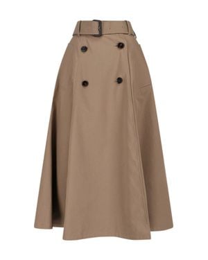 Burberry 100% Cotton Skirt - Natural