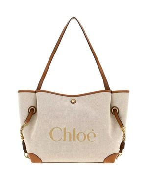 Chloé Clover Raffia Shopping Handbag - Multicolor