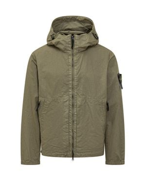 Stone Island Hooded Zip Jacket - Green