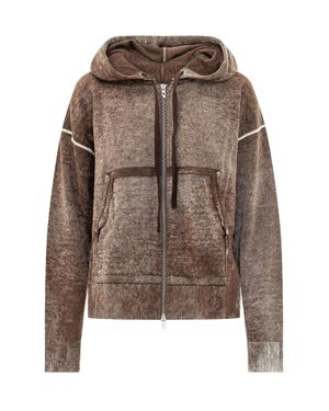 DIESEL Knit Sweater With Textured Motif - Brown