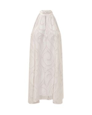 BOSS Embroidered Long Suit Dress - White