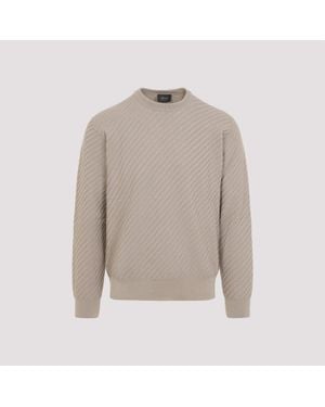 Brioni Cotton And Silk Pullover - Gray
