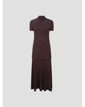 Jil Sander Layered-Design Midi Dress - Purple