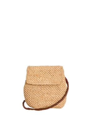 IBELIV Woven Flap Crossbody Bag - Natural