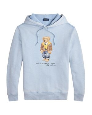 Ralph Lauren Polo Bear Garment-Dyed Fleece Hoodie - Blue