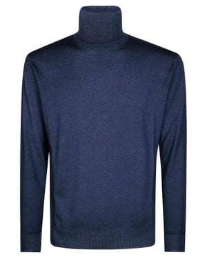Altea Merino Wool Dolce Vita Turtleneck Sweater - Blue