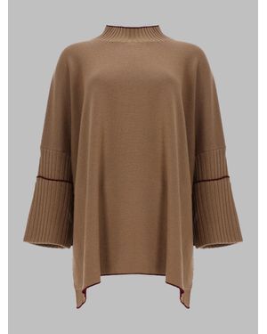 Herno Oversized Turtleneck Wool Sweater - Brown