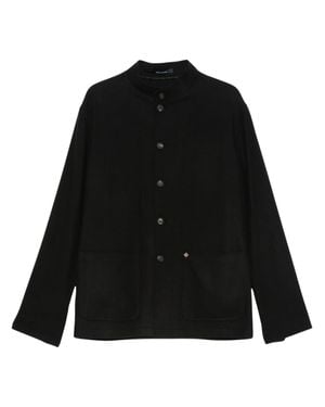 Tagliatore Mandarin-Collar Button-Fastening Blazer - Black