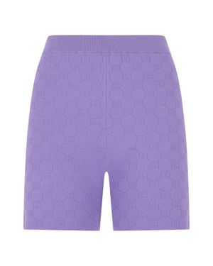 COUTR.COM Gucci Linen Blend Gg Canvas Shorts - Purple