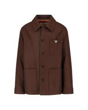 Valentino Wool Shirt Jacket - Brown