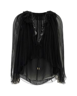 Alberta Ferretti Silk Crepe Blouse - Black