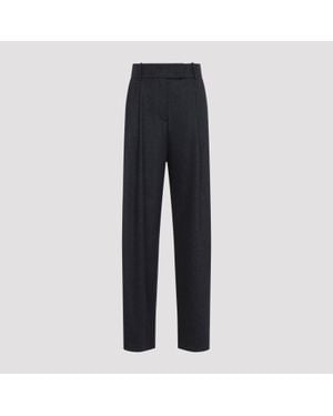 Giorgio Armani Wool-Cashmere Regular Straight-Leg Pants - Blue