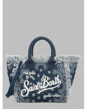MC2 Saint Barth Colette Mini Canvas Handbag - Blue