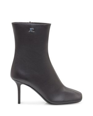 Courreges Square Toe 80 Heeled Ankle Boots - Black