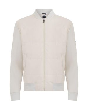 BOSS Minimalist Zip-Collar Puffer Jacket - White