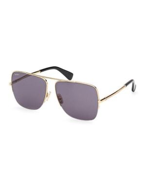 Max Mara Mm0121 Shiny Finish Sunglasses - Metallic