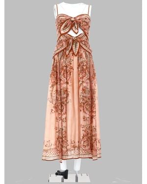 Zimmermann Midi Aster Silk Gown - White