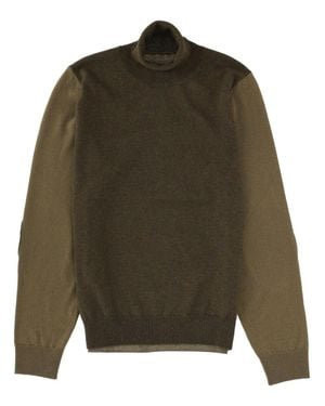 Maison Margiela Color Block Turtle Neck Sweater - Green
