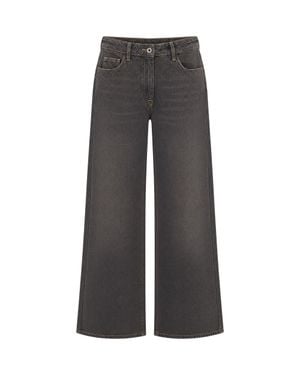 Patrizia Pepe High-Rise Wide-Leg Jeans - Gray