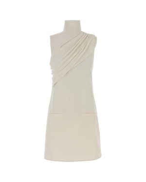 Courreges Twist Detail A-Line Mini Short Dress - White