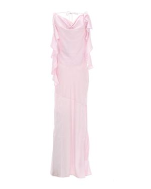 ROTATE BIRGER CHRISTENSEN Long Waterfall Dress Polyester (Recycled) Elastane - Pink