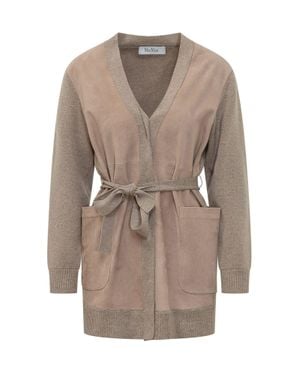 Max Mara Inspired Wool & Cashmere Cardigan - Natural