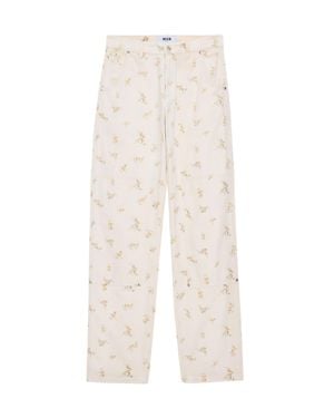 MSGM Cotton Pants - White