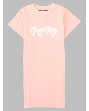 HUGO Girls 100% Cotton Mini Dress - Pink